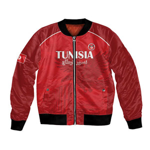 Custom Tunisia Football Bomber Jacket Eagles of Carthage Go Champion - Red Color - African Pride