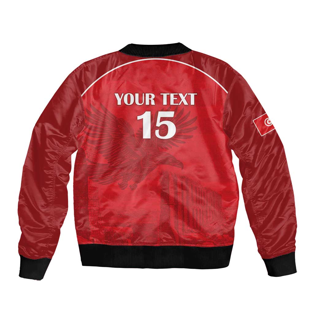Custom Tunisia Football Bomber Jacket Eagles of Carthage Go Champion - Red Color - African Pride