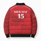 Custom Tunisia Football Bomber Puffer Jacket Red Eagles of Carthage