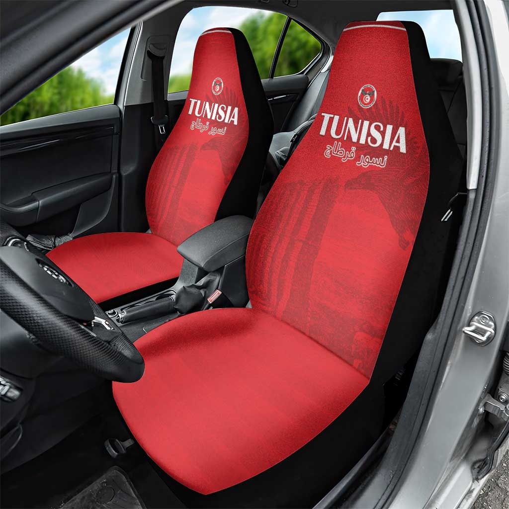 Tunisia Football Car Seat Cover Eagles of Carthage Go Champion - Red Color - African Pride