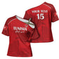 Custom Tunisia Football Cross Shoulder Shirt Red Eagles of Carthage