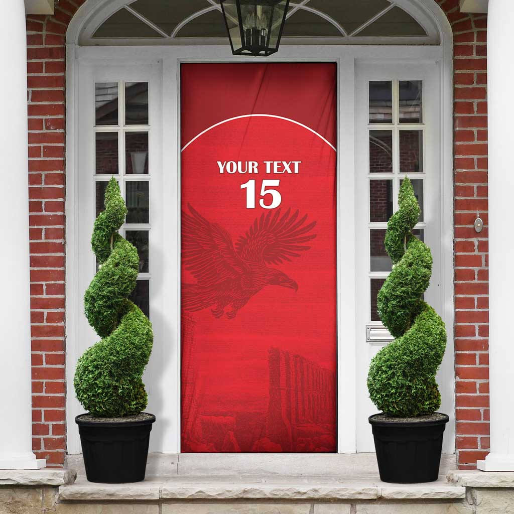 Custom Tunisia Football Door Cover Red Eagles of Carthage