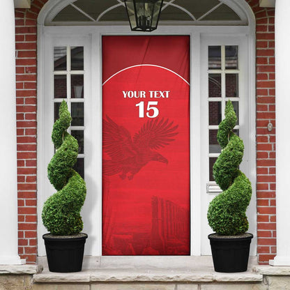 Custom Tunisia Football Door Cover Red Eagles of Carthage