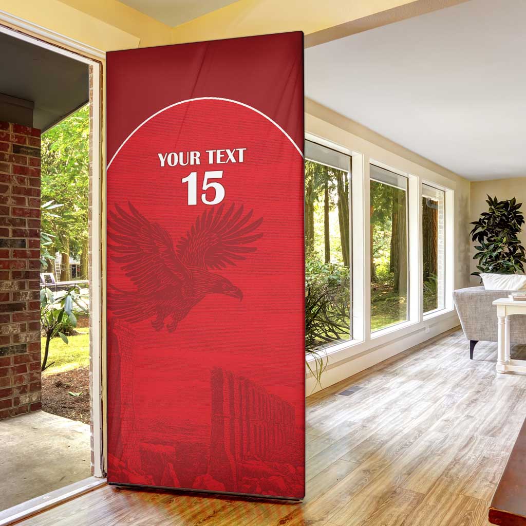 Custom Tunisia Football Door Cover Red Eagles of Carthage
