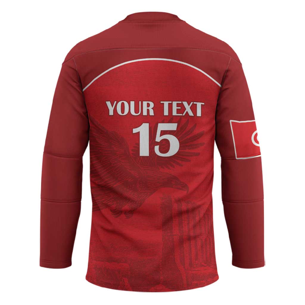 Custom Tunisia Football Hockey Jersey Red Eagles of Carthage