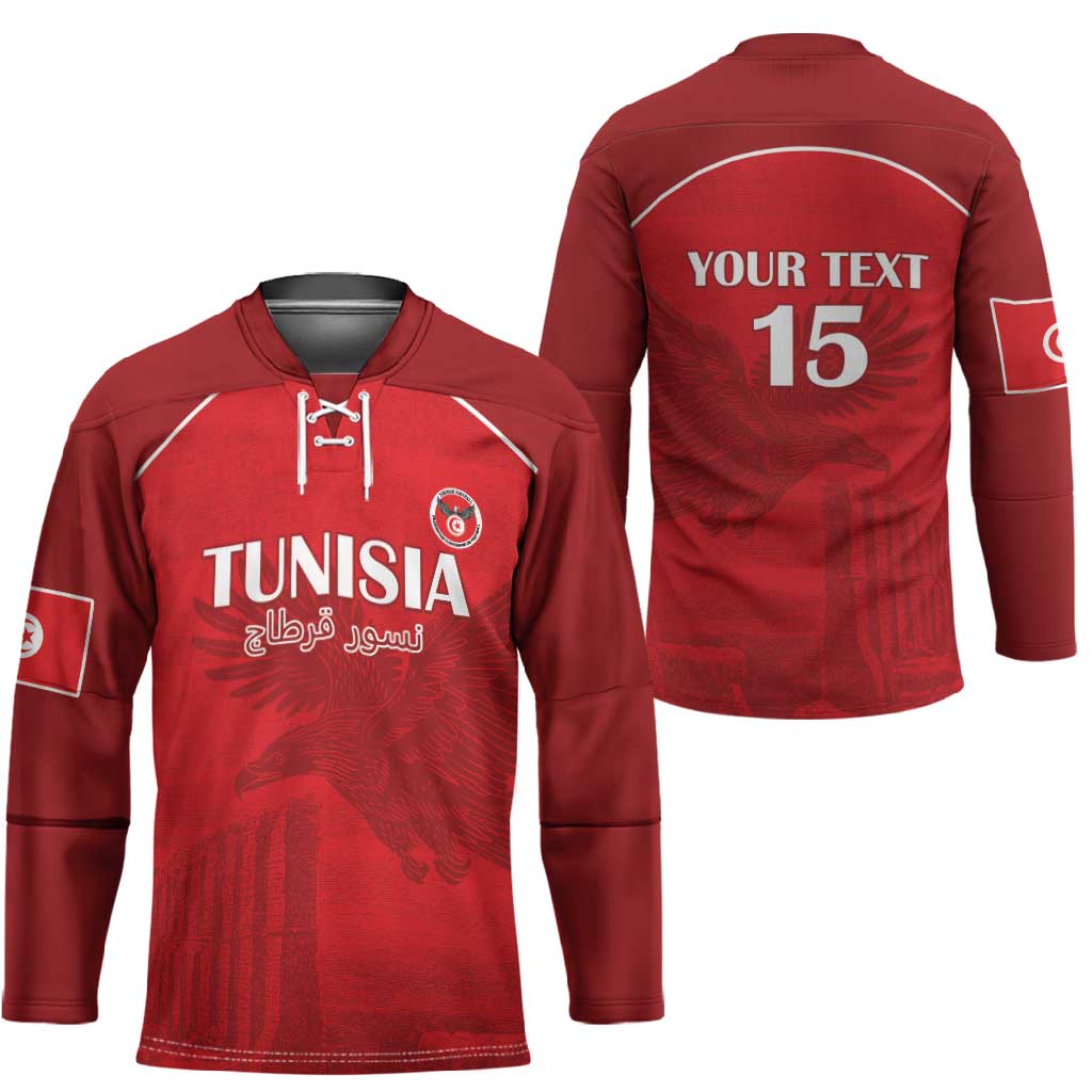 Custom Tunisia Football Hockey Jersey Red Eagles of Carthage
