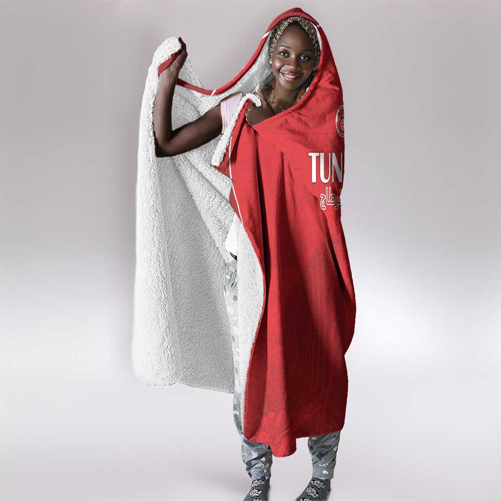 Tunisia Football Hooded Blanket Eagles of Carthage Go Champion - Red Color - African Pride