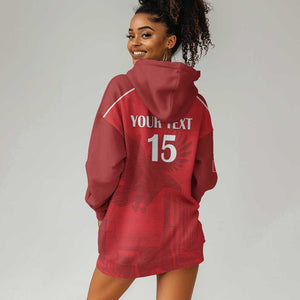 Custom Tunisia Football Hoodie Dress Eagles of Carthage Go Champion - Red Color - African Pride