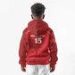 Custom Tunisia Football Kid Hoodie Eagles of Carthage Go Champion - Red Color - African Pride