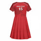 Custom Tunisia Football Kid Short Sleeve Dress Eagles of Carthage Go Champion - Red Color - African Pride