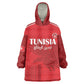 Custom Tunisia Football Kid Wearable Blanket Hoodie Eagles of Carthage Go Champion - Red Color - African Pride