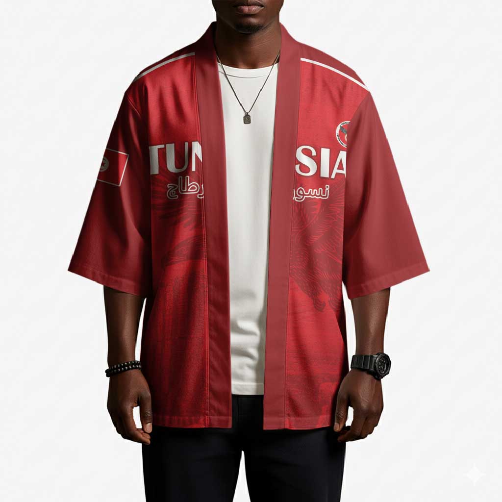 Custom Tunisia Football Kimono Red Eagles of Carthage