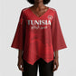 Custom Tunisia Football Kimono Sleeve Blouse Red Eagles of Carthage
