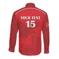 Custom Tunisia Football Long Sleeve Button Shirt Eagles of Carthage Go Champion - Red Color - African Pride