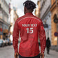 Custom Tunisia Football Long Sleeve Button Shirt Eagles of Carthage Go Champion - Red Color - African Pride