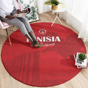Tunisia Football Round Carpet Eagles of Carthage Go Champion - Red Color - African Pride
