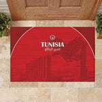 Tunisia Football Rubber Doormat Eagles of Carthage Go Champion - Red Color - African Pride