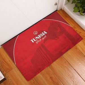 Tunisia Football Rubber Doormat Eagles of Carthage Go Champion - Red Color - African Pride