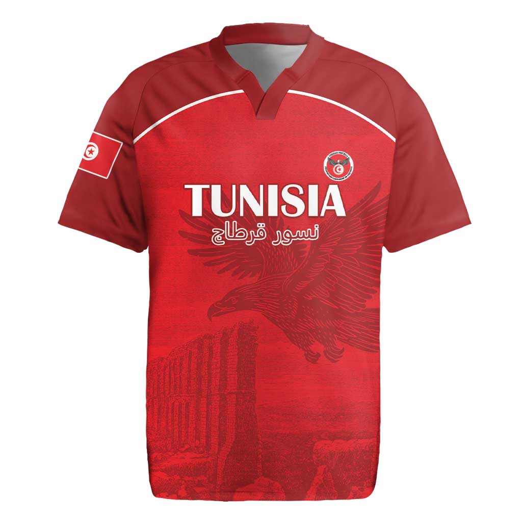 Custom Tunisia Football Rugby Jersey Eagles of Carthage Go Champion - Red Color - African Pride