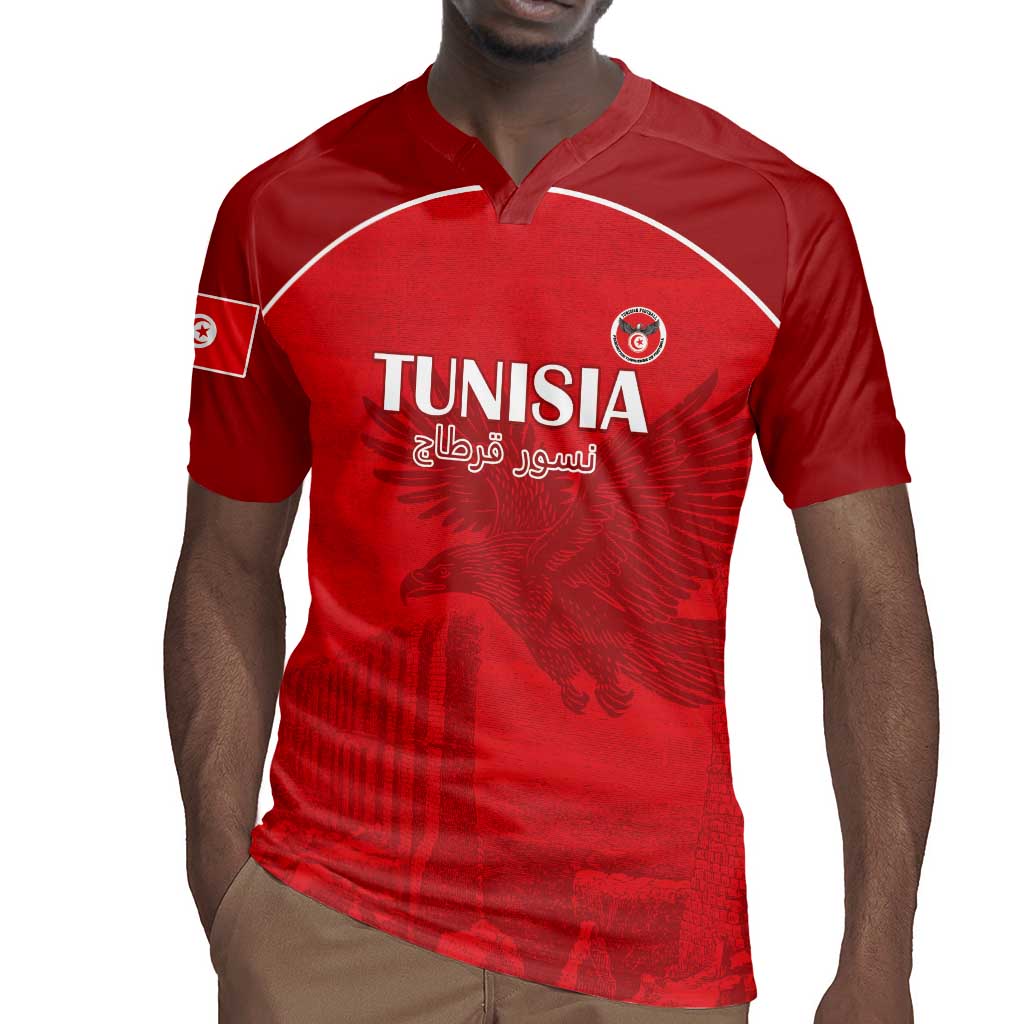 Custom Tunisia Football Rugby Jersey Eagles of Carthage Go Champion - Red Color - African Pride