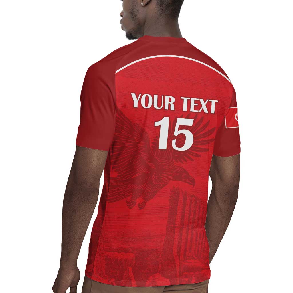 Custom Tunisia Football Rugby Jersey Eagles of Carthage Go Champion - Red Color - African Pride