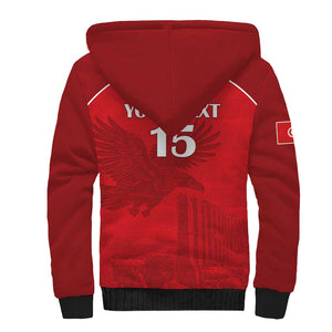 Custom Tunisia Football Sherpa Hoodie Eagles of Carthage Go Champion - Red Color - African Pride