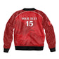 Custom Tunisia Football Sleeve Zip Bomber Jacket Eagles of Carthage Go Champion - Red Color - African Pride