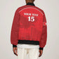 Custom Tunisia Football Sleeve Zip Bomber Jacket Eagles of Carthage Go Champion - Red Color - African Pride