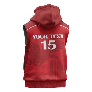 Custom Tunisia Football Sleeveless Hoodie Eagles of Carthage Go Champion - Red Color - African Pride