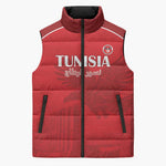Custom Tunisia Football Sleeveless Puffer Jacket Red Eagles of Carthage