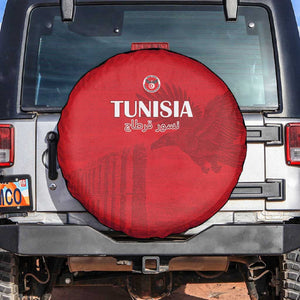 Tunisia Football Spare Tire Cover Eagles of Carthage Go Champion - Red Color - African Pride