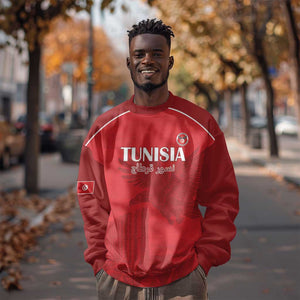 Custom Tunisia Football Sweatshirt Eagles of Carthage Go Champion - Red Color - African Pride