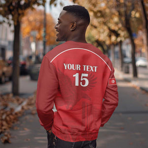 Custom Tunisia Football Sweatshirt Eagles of Carthage Go Champion - Red Color - African Pride
