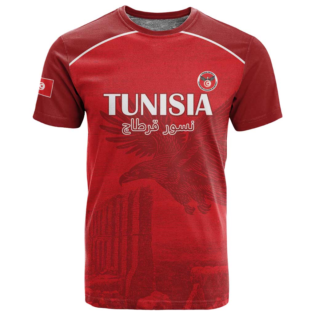 Custom Tunisia Football T shirt Eagles of Carthage Go Champion - Red Color - African Pride