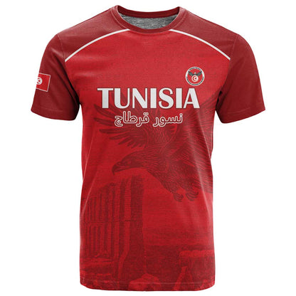 Custom Tunisia Football T shirt Eagles of Carthage Go Champion - Red Color - African Pride