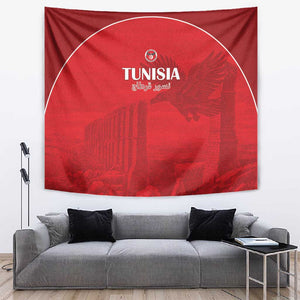 Tunisia Football Tapestry Eagles of Carthage Go Champion - Red Color - African Pride