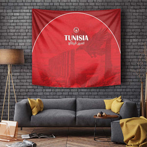 Tunisia Football Tapestry Eagles of Carthage Go Champion - Red Color - African Pride