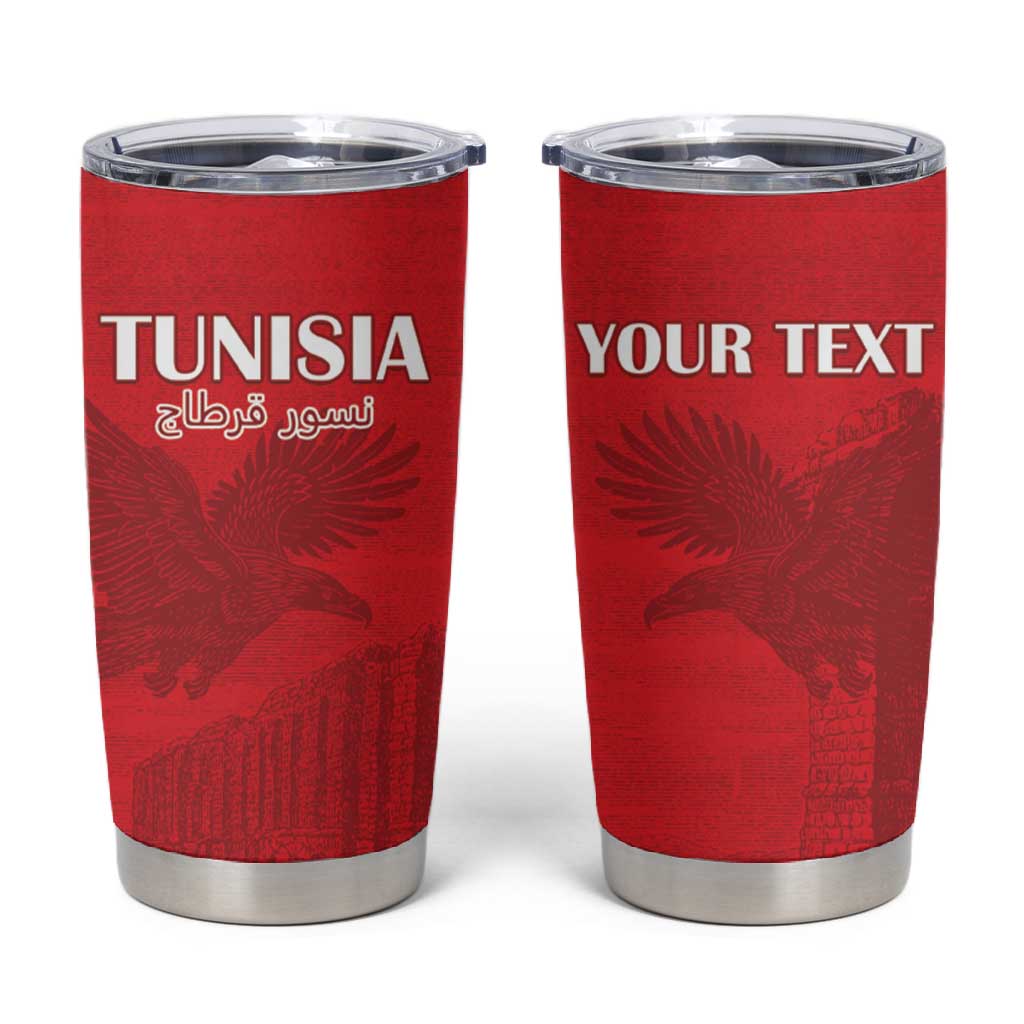 Custom Tunisia Football Tumbler Cup Eagles of Carthage Go Champion - Red Color - African Pride