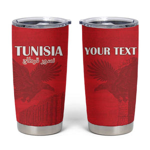 Custom Tunisia Football Tumbler Cup Eagles of Carthage Go Champion - Red Color - African Pride