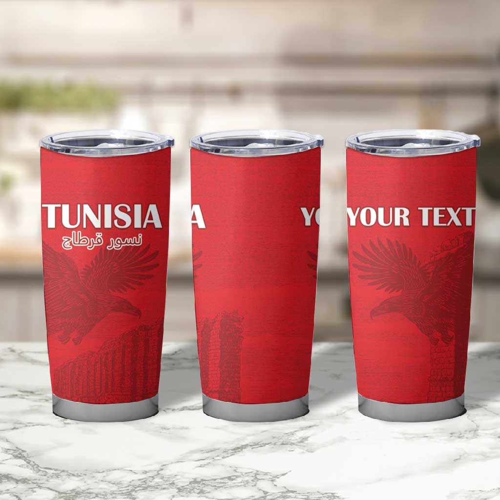 Custom Tunisia Football Tumbler Cup Eagles of Carthage Go Champion - Red Color - African Pride