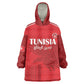 Custom Tunisia Football Wearable Blanket Hoodie Eagles of Carthage Go Champion - Red Color - African Pride