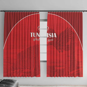 Tunisia Football Window Curtain Eagles of Carthage Go Champion - Red Color - African Pride