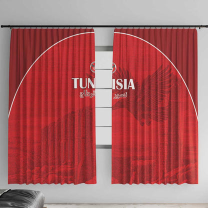 Tunisia Football Window Curtain Eagles of Carthage Go Champion - Red Color - African Pride