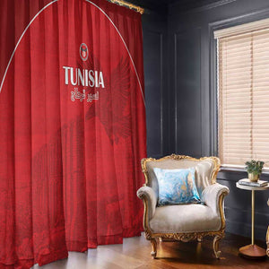 Tunisia Football Window Curtain Eagles of Carthage Go Champion - Red Color - African Pride