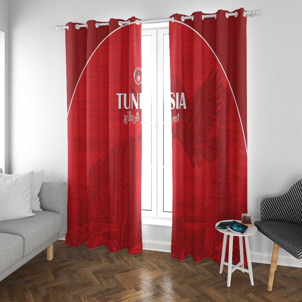 Tunisia Football Window Curtain Eagles of Carthage Go Champion - Red Color - African Pride