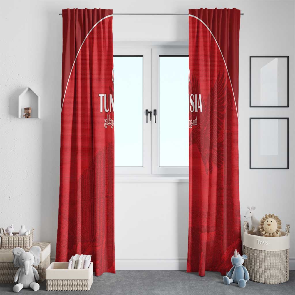 Tunisia Football Window Curtain Eagles of Carthage Go Champion - Red Color - African Pride
