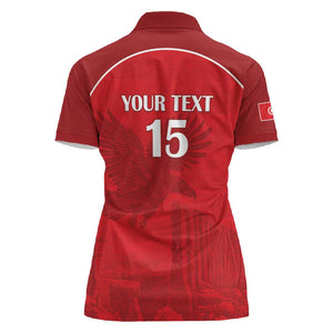Custom Tunisia Football Women Polo Shirt Eagles of Carthage Go Champion - Red Color - African Pride