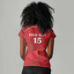 Custom Tunisia Football Women V-Neck T-Shirt Eagles of Carthage Go Champion - Red Color - African Pride