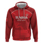 Custom Tunisia Football Zip Hoodie Eagles of Carthage Go Champion - Red Color - African Pride