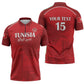 Custom Tunisia Football Zipper Polo Shirt Red Eagles of Carthage